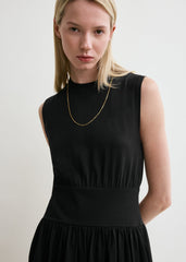 Sleeveless cotton tee dress black