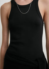 Curved rib tank dress black