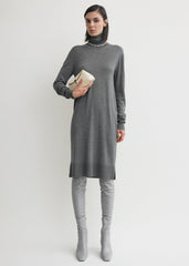 Turtleneck dress mid grey