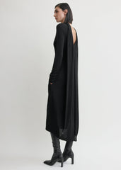 Cocoon cape dress black