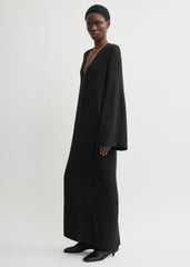 Bell-sleeve dress black