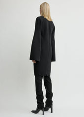 Short bell-sleeve dress black