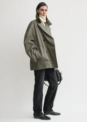 Oversized checked jacket beige/black