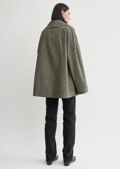 Oversized checked jacket beige/black