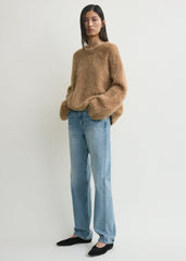 Boxy alpaca knit camel melange