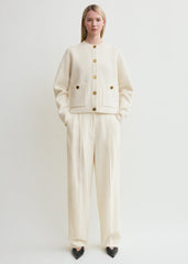 Hammered button cardigan milk