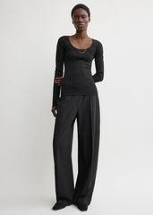 Compact knit top black