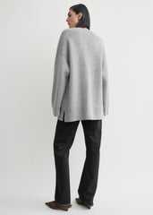 Longline cardigan pale grey