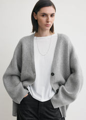 Longline cardigan pale grey