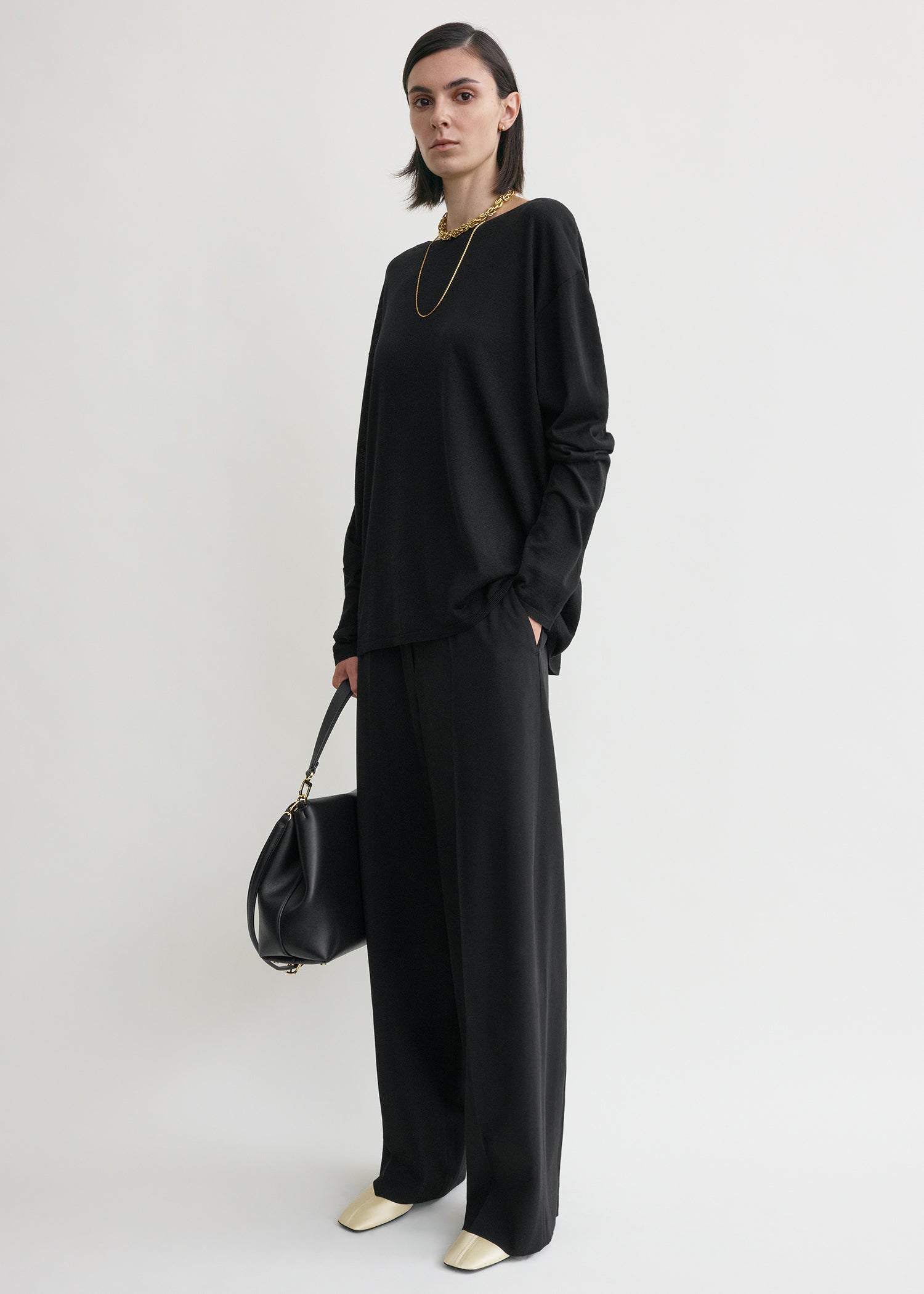 Longline knit black