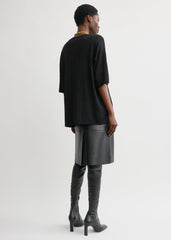 Longline tee knit black