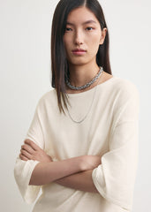 Longline tee knit white