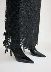 Leather stiletto pumps black