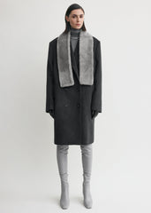 Shearling tuxedo scarf grey