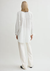 Kimono-sleeve cotton shirt white