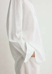 Kimono-sleeve cotton shirt white