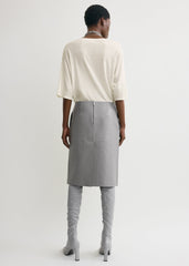 Paneled leather skirt grey