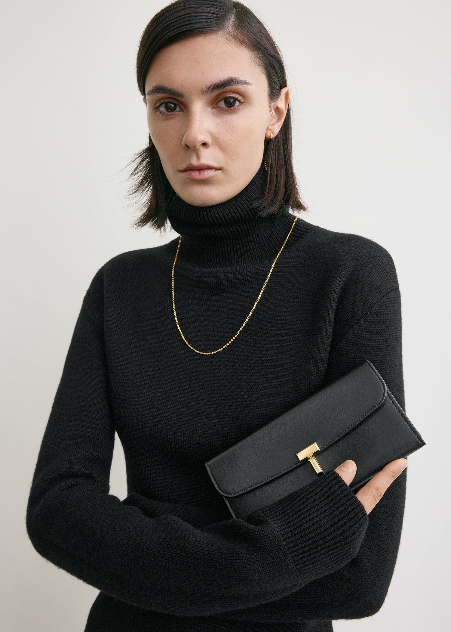 T-lock leather wallet black