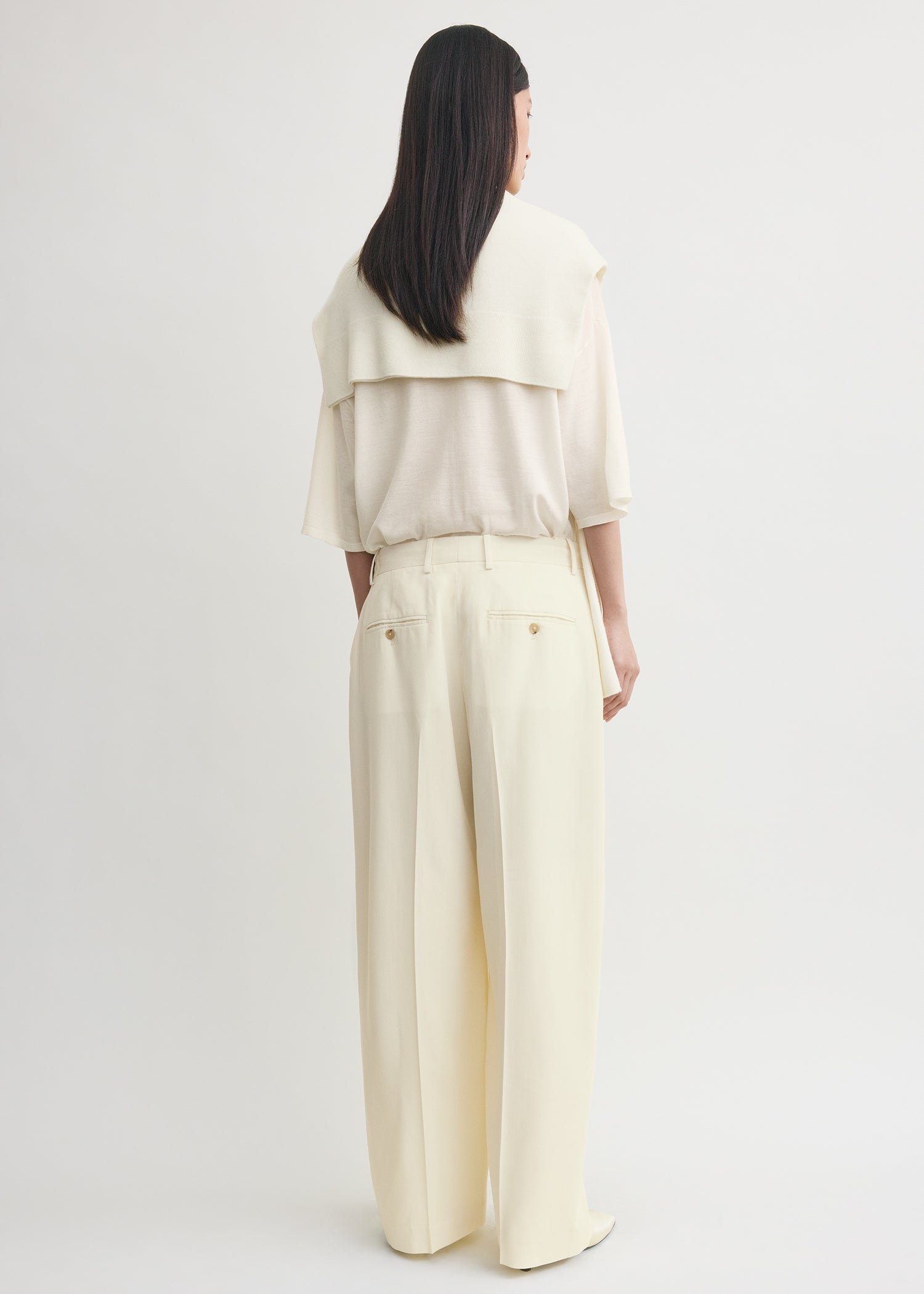 Wide fluid trousers ecru