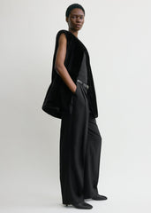 Plush shearling vest black