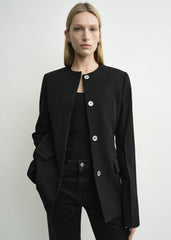 Collarless evening jacket black petite