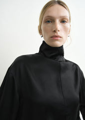 Slouch-neck blouse black petite