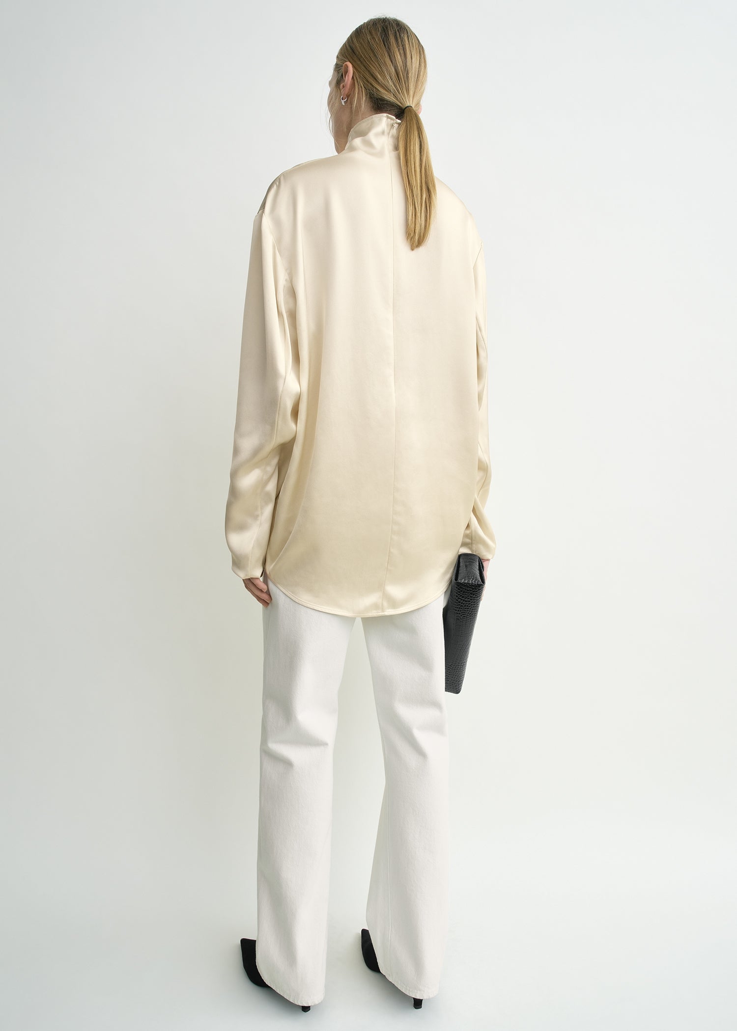 Slouch-neck blouse ecru petite