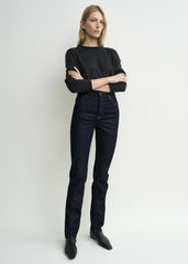 High slim denim rinsed blue