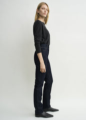 High slim denim rinsed blue