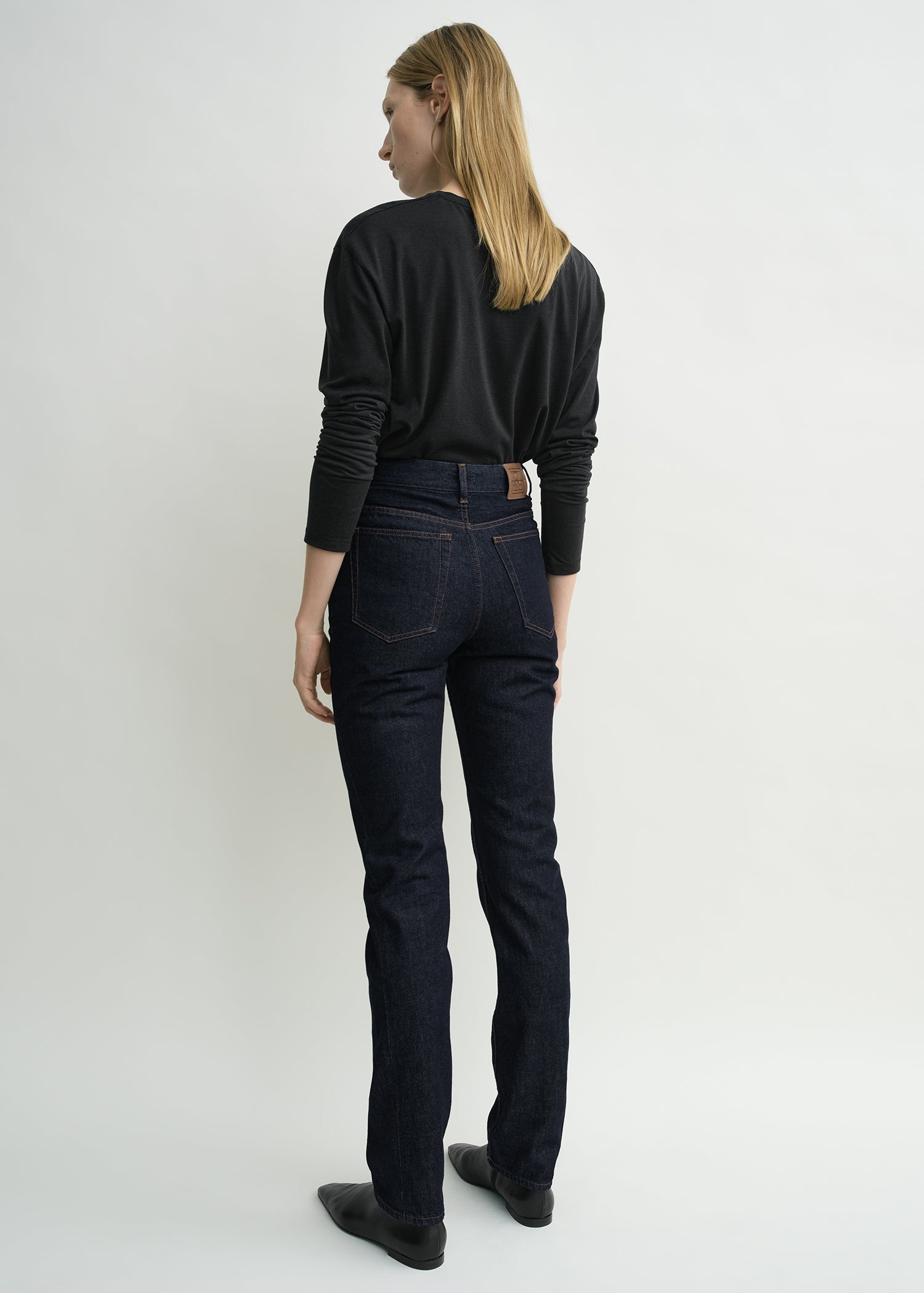 High slim denim rinsed blue
