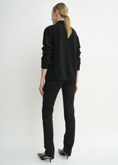 Raglan-sleeve cashmere cardigan black