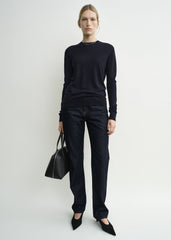 Fine crew knit midnight
