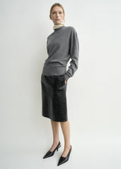 Classic cashmere crew knit mid grey