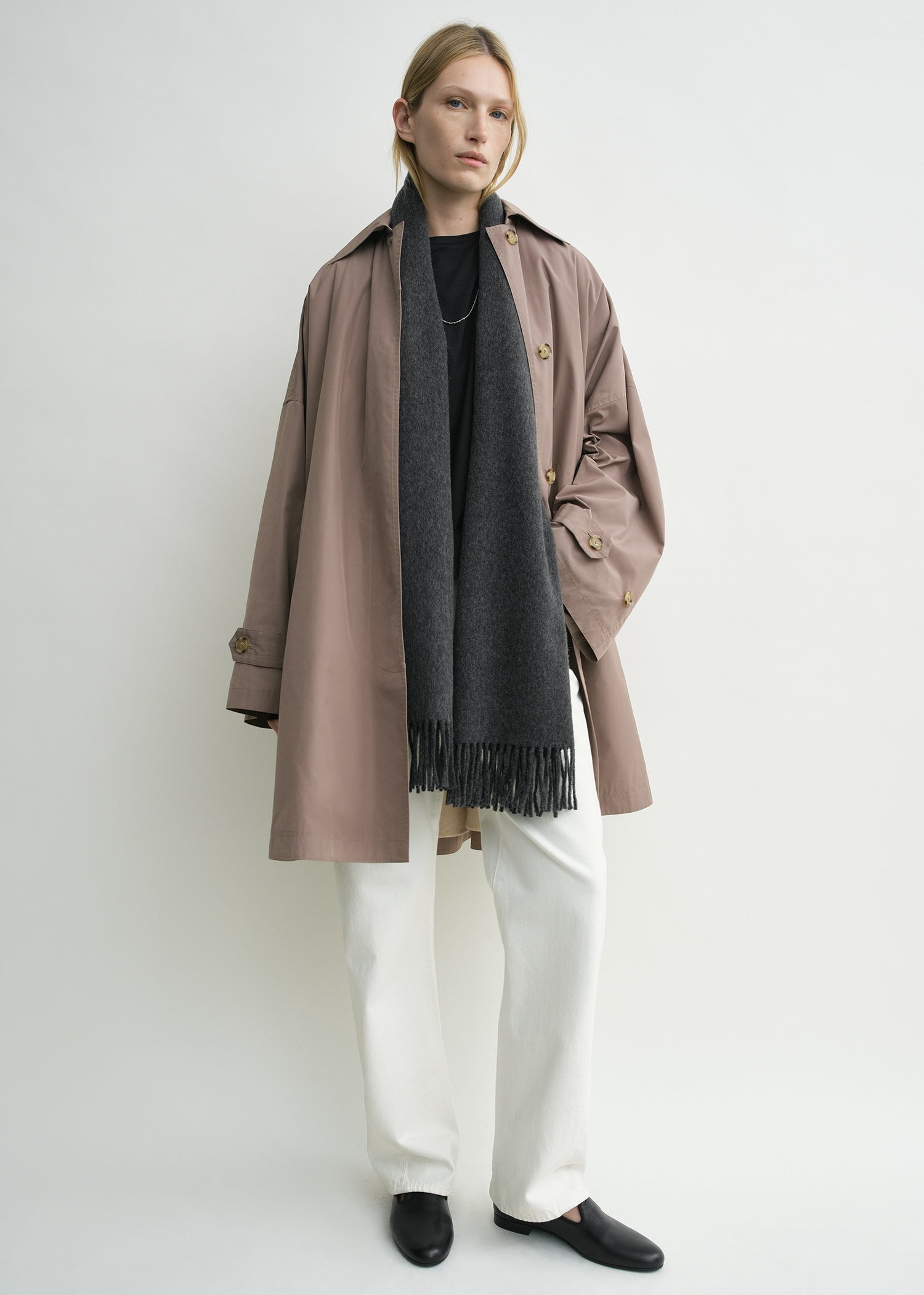 Cashmere scarf charcoal