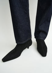 Slim suede ankle boots black