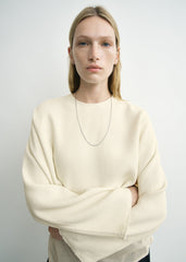Cropped sablé blouse macadamia petite