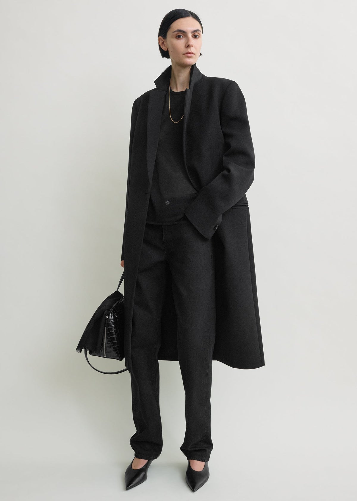 Classic tailored coat black petite