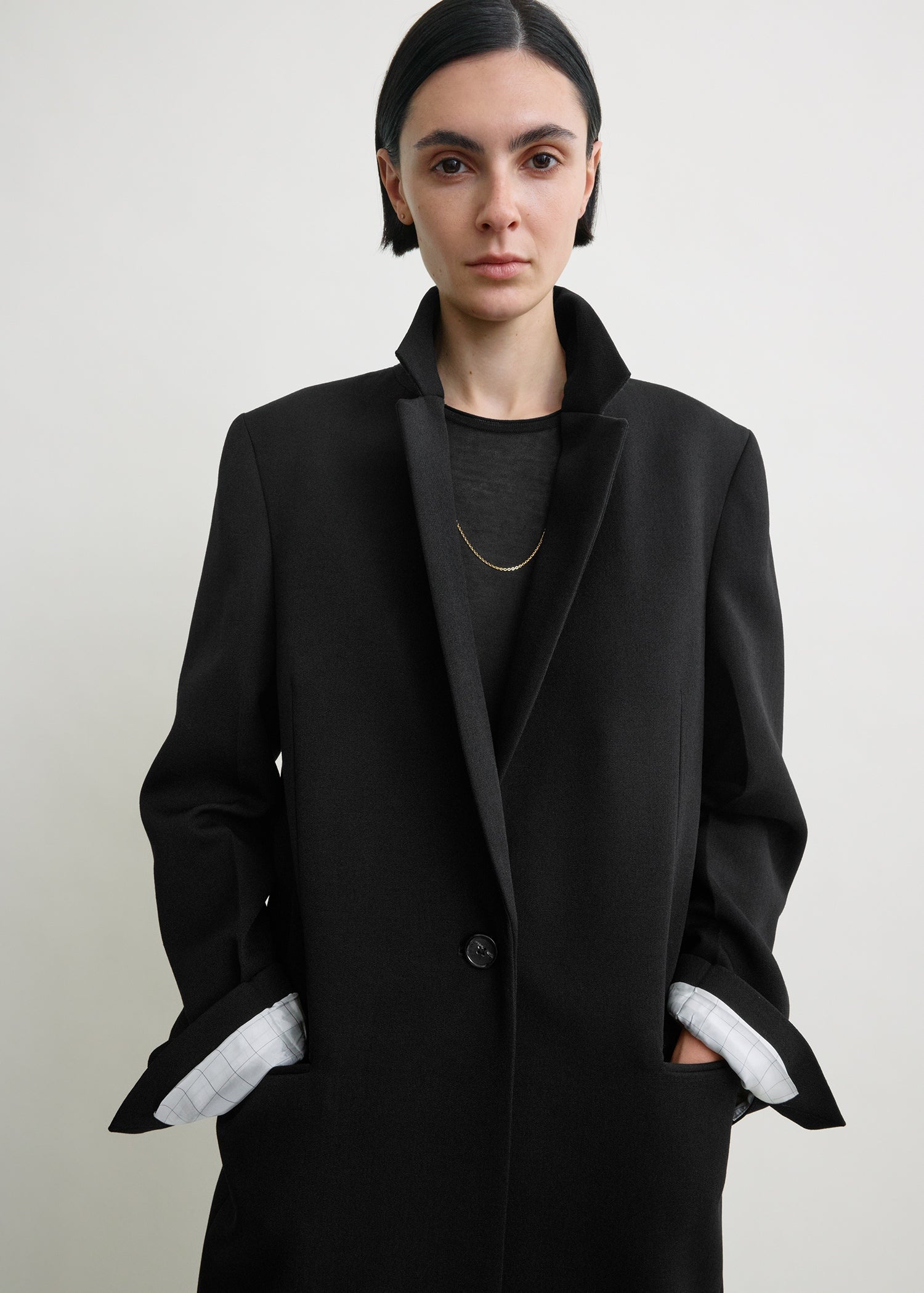 Classic tailored coat black