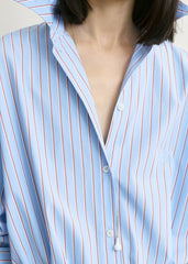 Striped shirtdress pale blue/red
