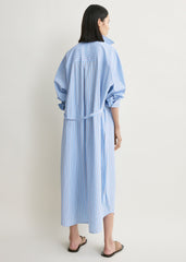 Striped shirtdress pale blue/red