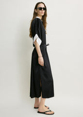 Satin shirtdress black