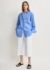 Cotton summer shirt cornflower