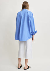 Cotton summer shirt cornflower