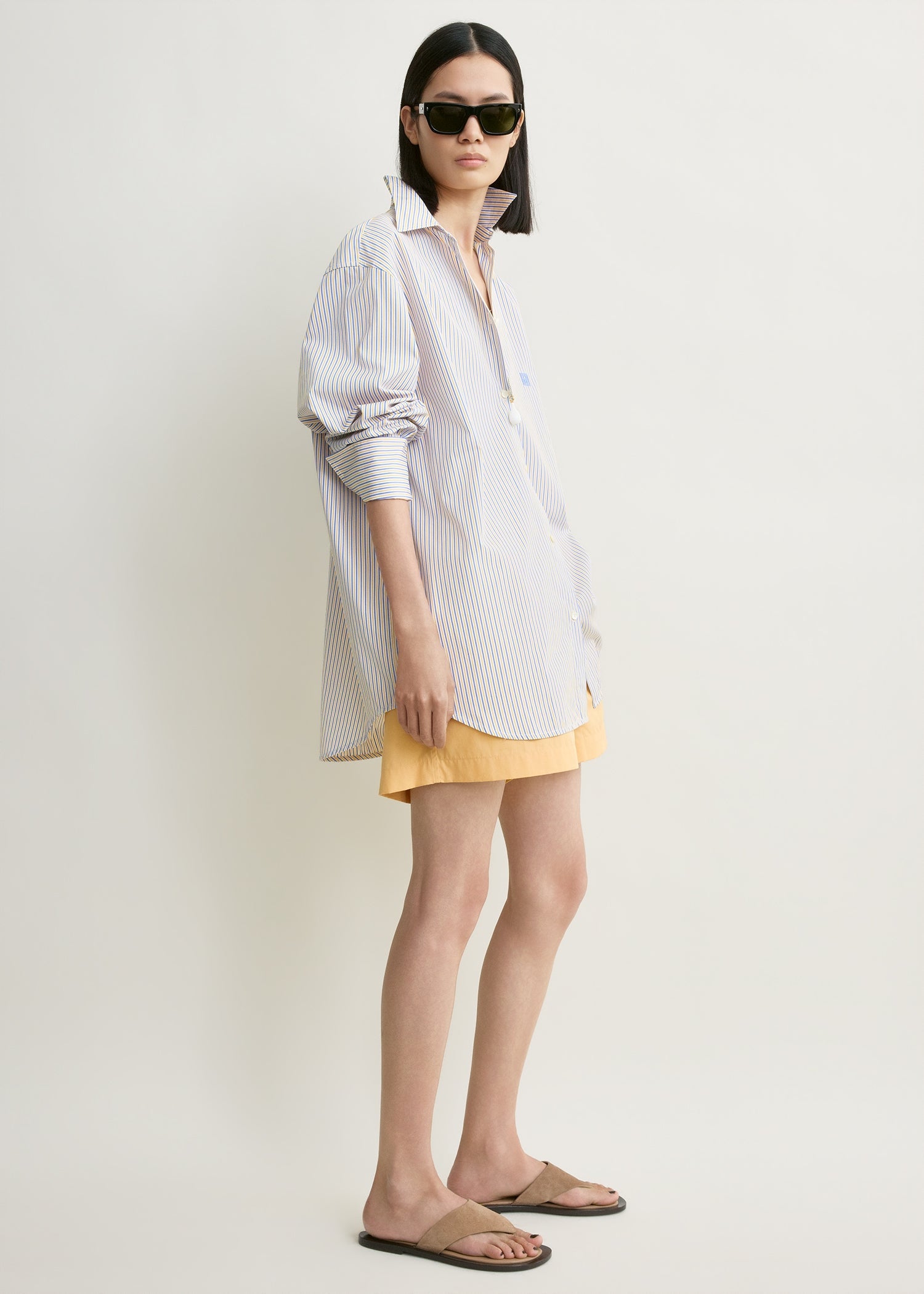 Striped summer shirt blue/yellow petite