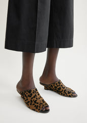 Summer pony hair mules leopard