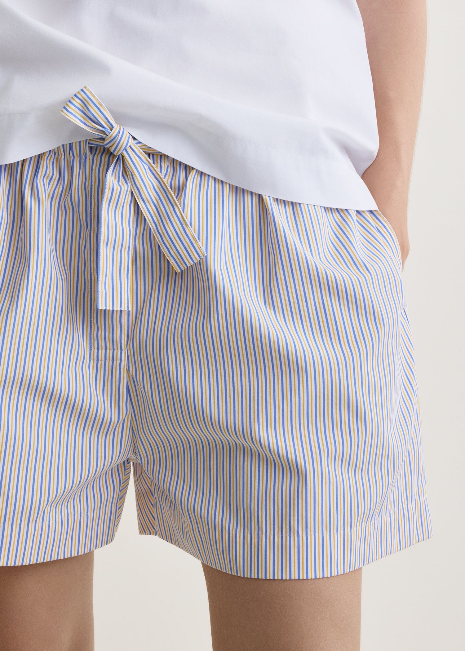 Striped summer shorts blue/yellow