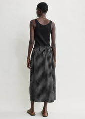 Striped drawstring skirt black/white
