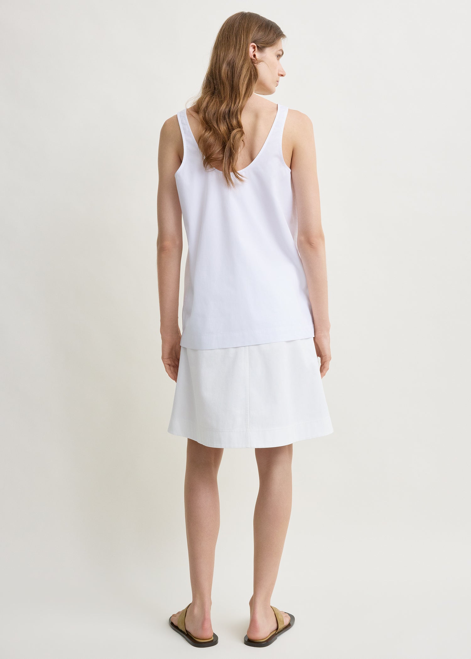 Scoop poplin tank white
