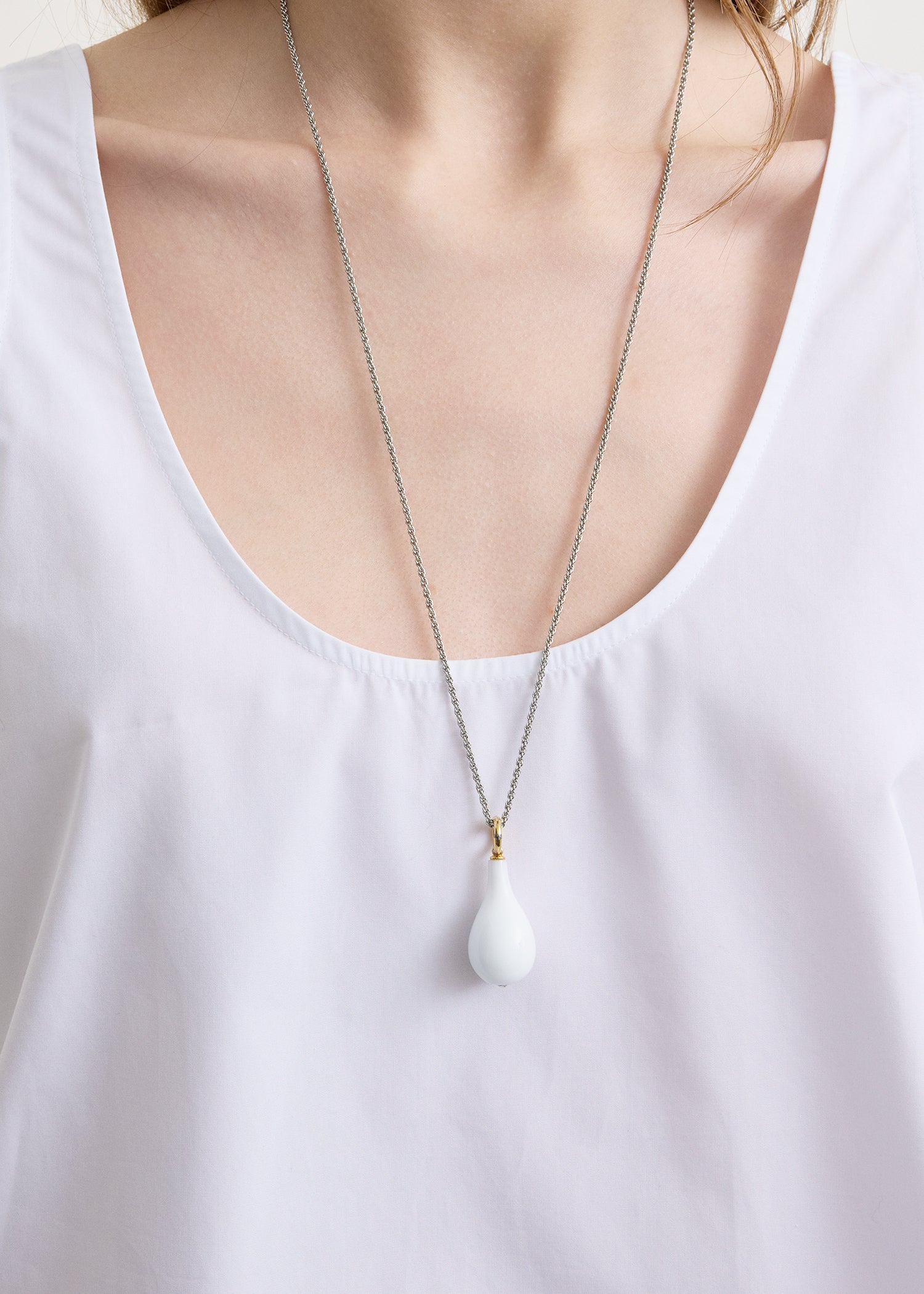 Scoop poplin tank white