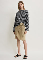 Stripe jersey long-sleeve tee black/white